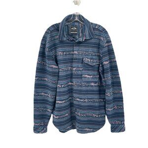 Billabong Fleece Coatigan Button Up Southwestern Blue Sz Mens Medium